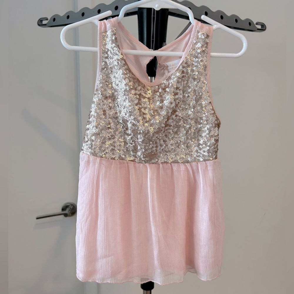 Heach Dolls Blush Pink Chiffon and Sequins top Toddler Size 5